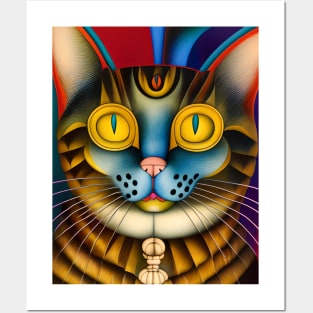 Cat Colorful Abstract Art Posters and Art